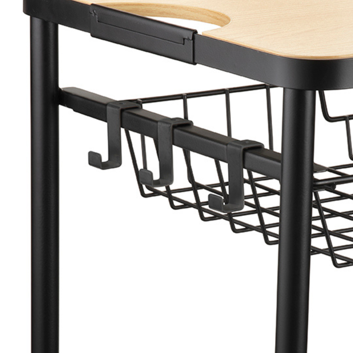 4 Tier Kitchen Trolley - Black