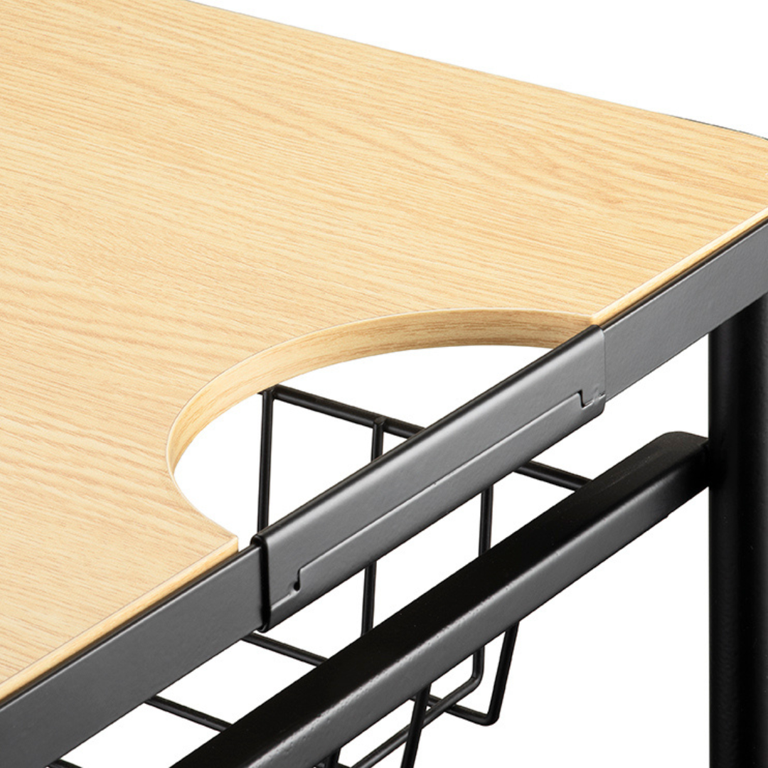 4 Tier Kitchen Trolley - Black