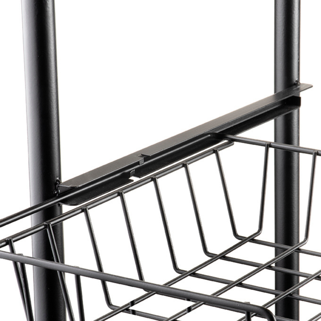 4 Tier Kitchen Trolley - Black