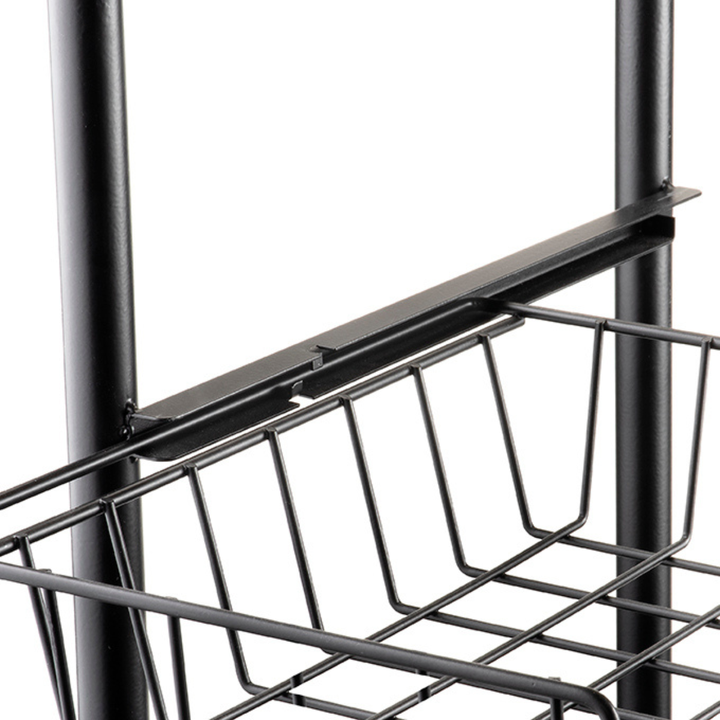 4 Tier Kitchen Trolley - Black