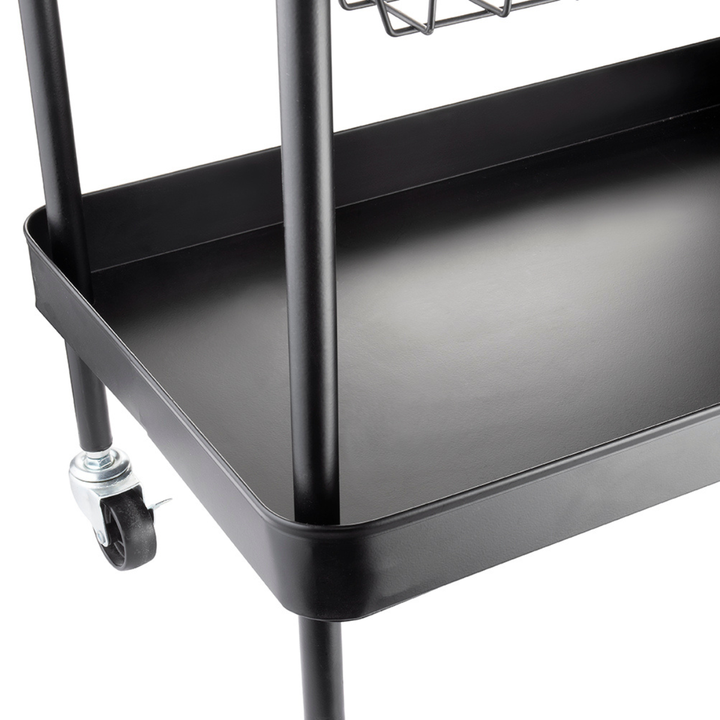 4 Tier Kitchen Trolley - Black