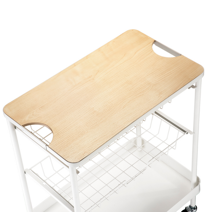 4 Tier Kitchen Trolley - White