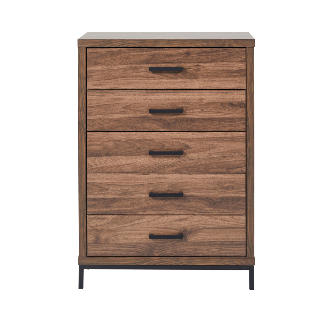 Aubrey 5 Drawer Dresser Walnut