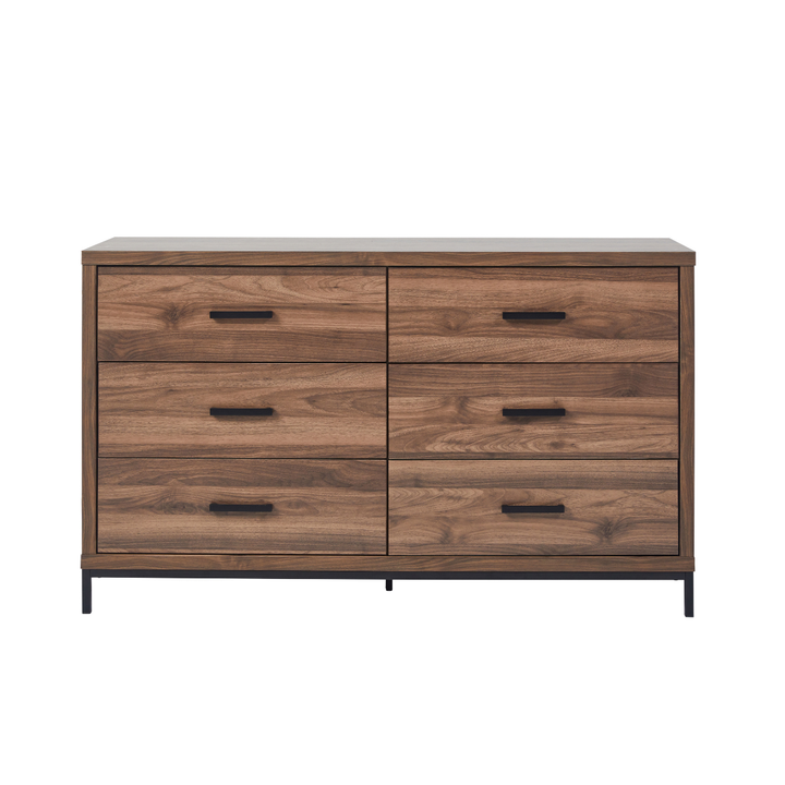 Aubrey 6 Drawer Dresser Walnut