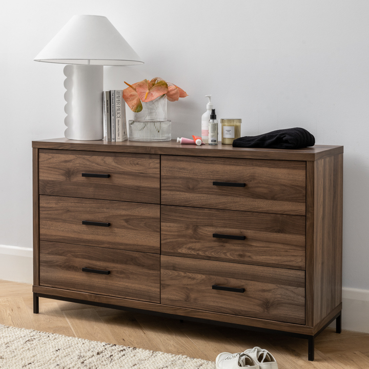 Aubrey 6 Drawer Dresser Walnut