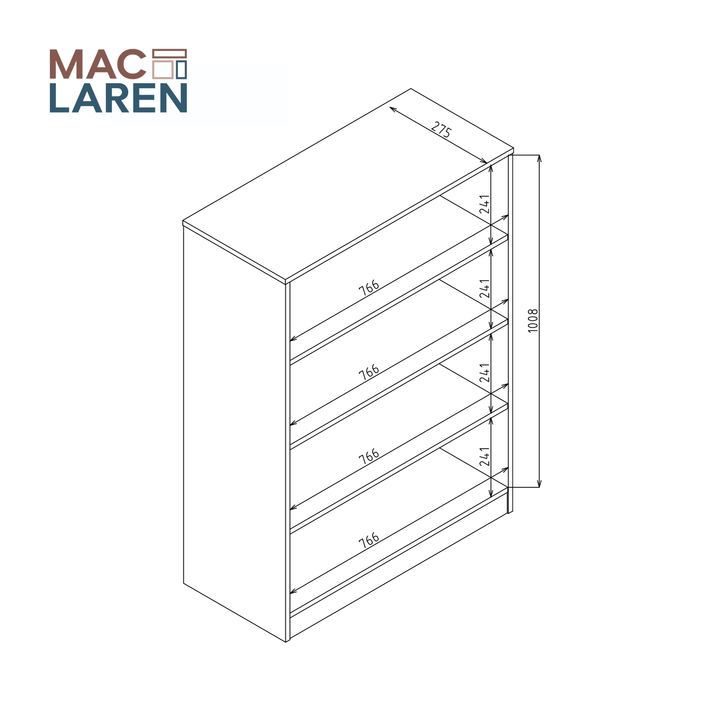 Macey 4-Tier Shelf - Oak
