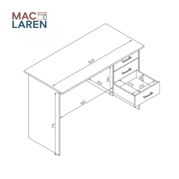 Macey Computer Desk - Oak