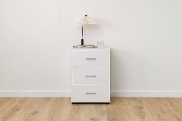 Macey 3 Drawer Pedestal Cabinet - White
