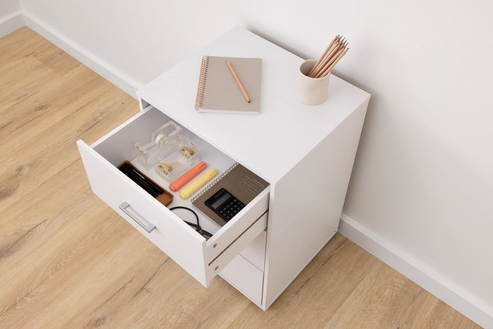 Macey 3 Drawer Pedestal Cabinet - White