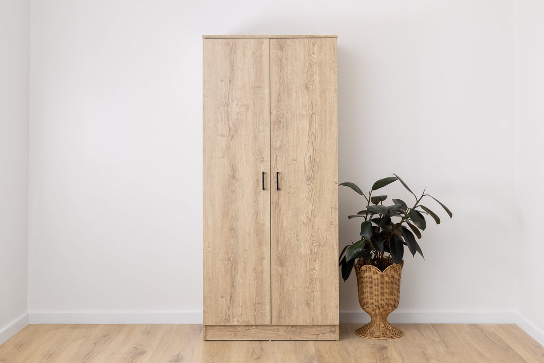 Macey Double Door Tall Storage Cabinet - Oak