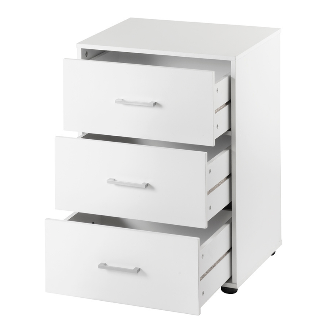 Macey 3 Drawer Pedestal Cabinet - White