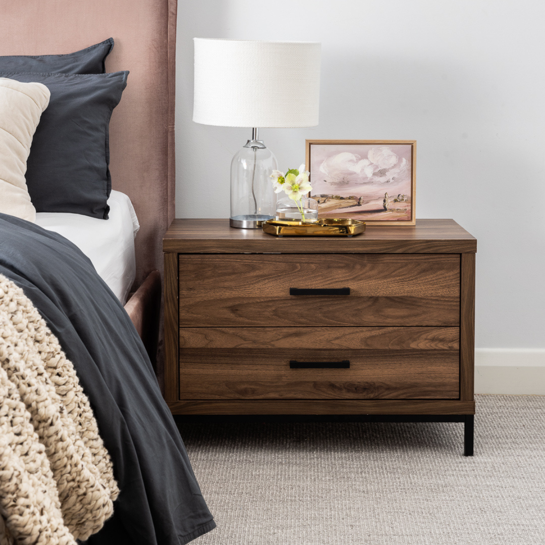 Aubrey Bedside Table Walnut